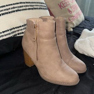 Tan booties